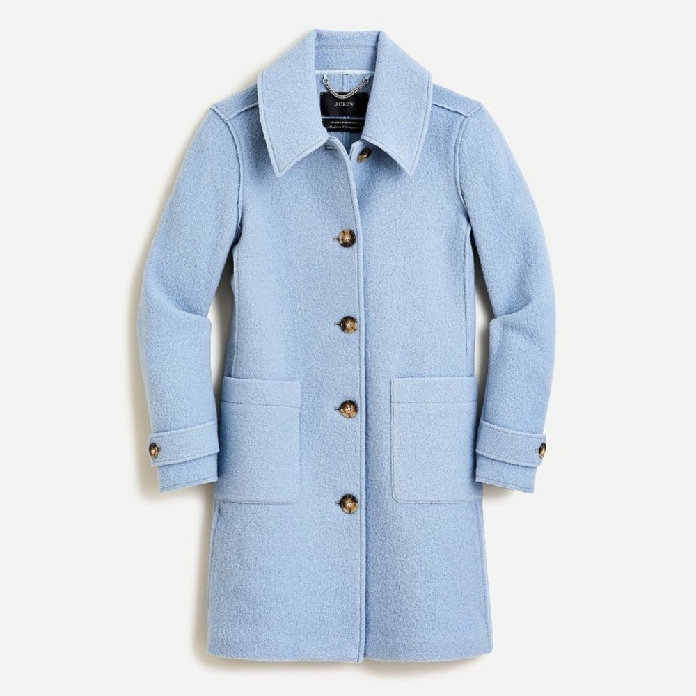 NWT J. Crew Lady Day boiled wool winter fall coat jacket lakeshore blue size 2